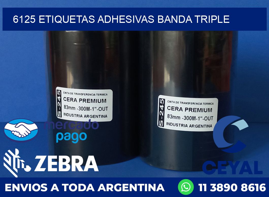 6125 ETIQUETAS ADHESIVAS BANDA TRIPLE