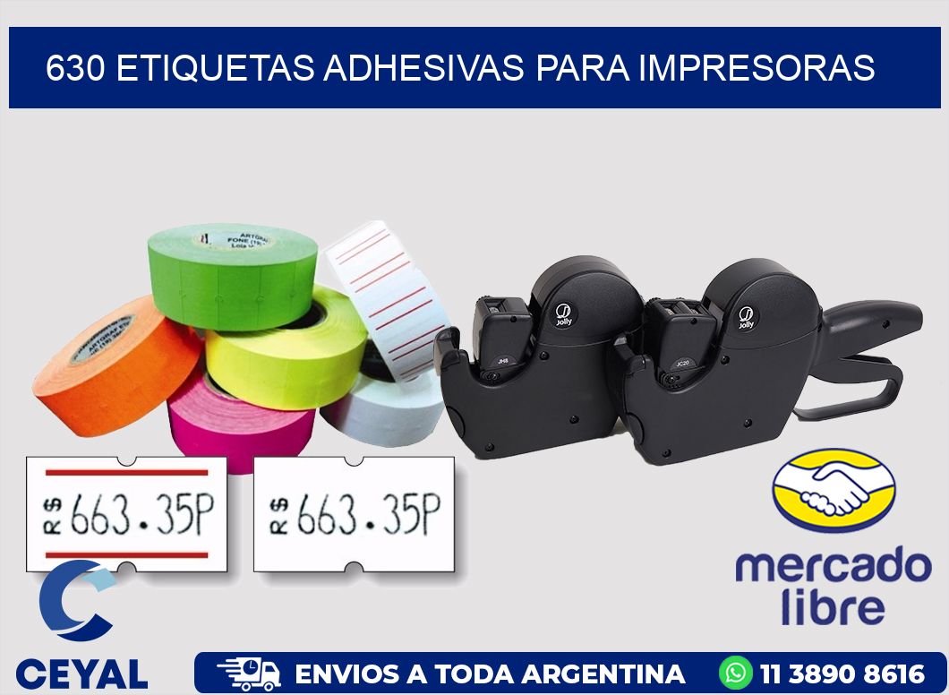 630 ETIQUETAS ADHESIVAS PARA IMPRESORAS