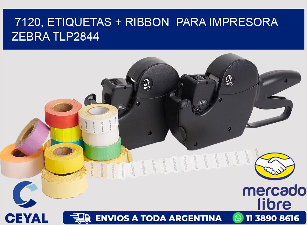 7120, etiquetas + ribbon  para impresora zebra TLP2844
