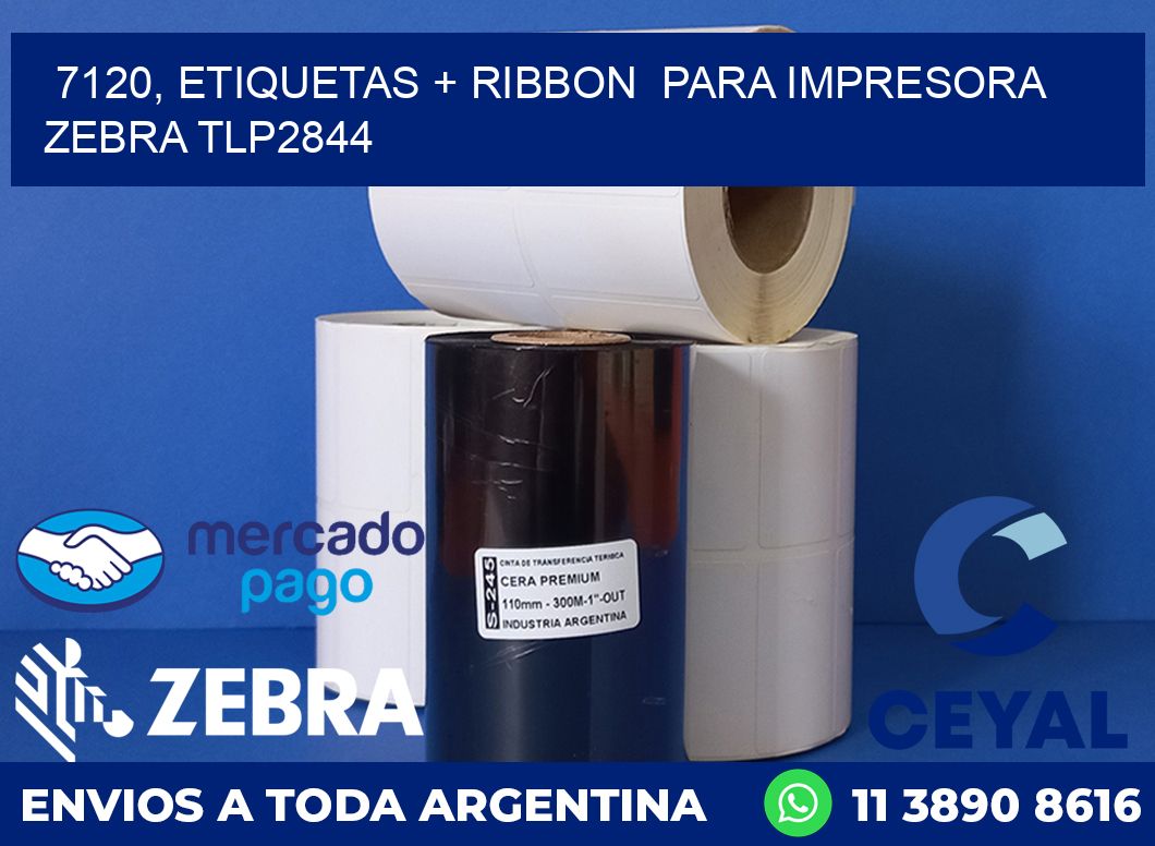 7120, etiquetas + ribbon  para impresora zebra TLP2844