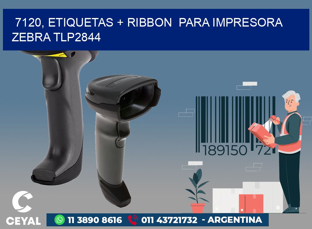 7120, etiquetas + ribbon  para impresora zebra TLP2844