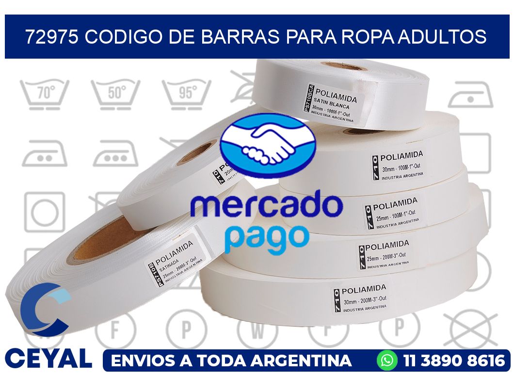 72975 CODIGO DE BARRAS PARA ROPA ADULTOS