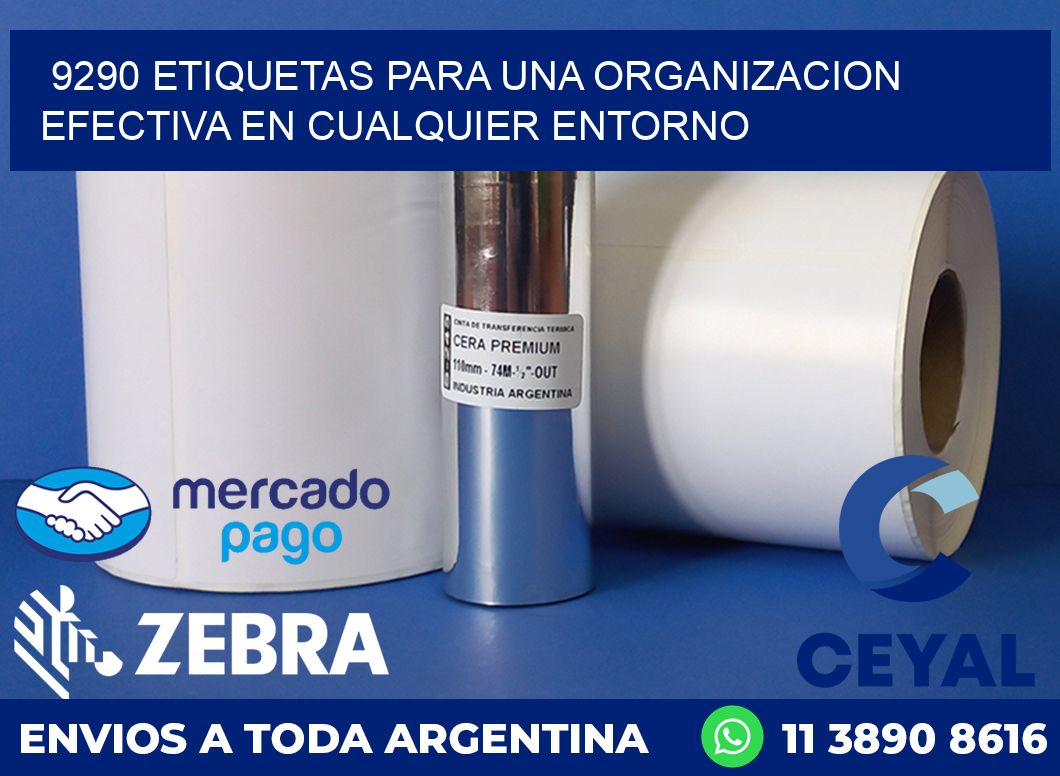 9290 ETIQUETAS PARA UNA ORGANIZACION EFECTIVA EN CUALQUIER ENTORNO