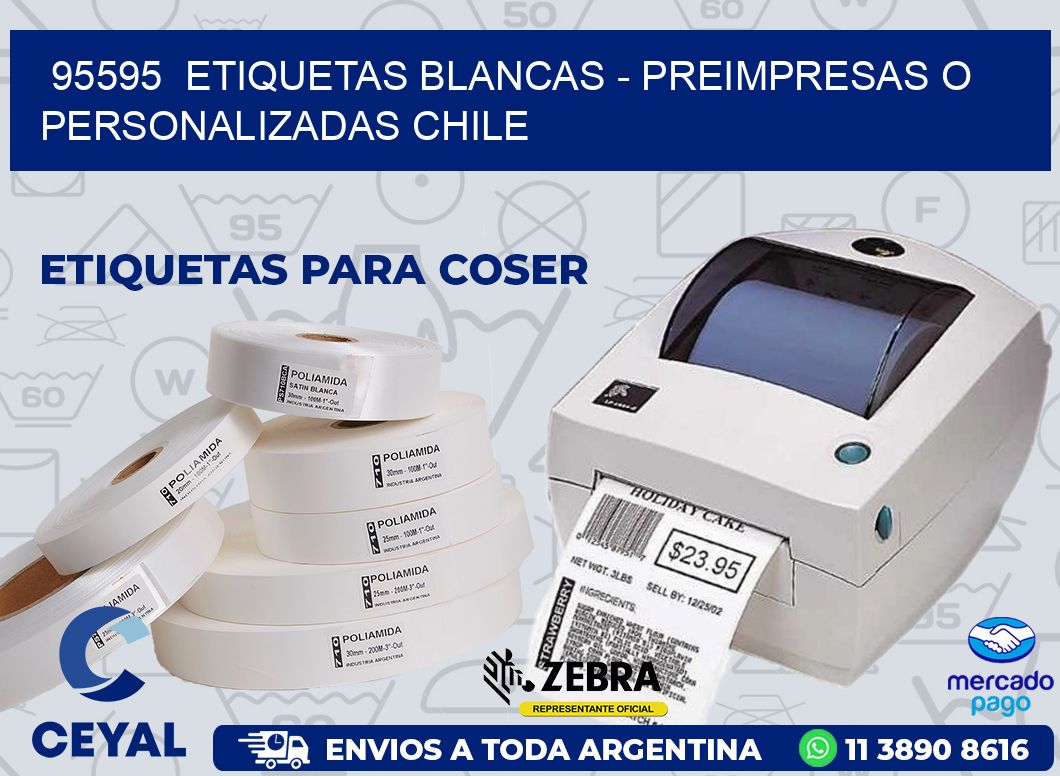 95595  ETIQUETAS BLANCAS - PREIMPRESAS O PERSONALIZADAS CHILE