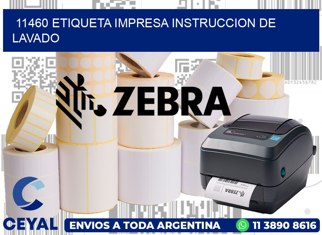 11460 ETIQUETA IMPRESA INSTRUCCION DE LAVADO
