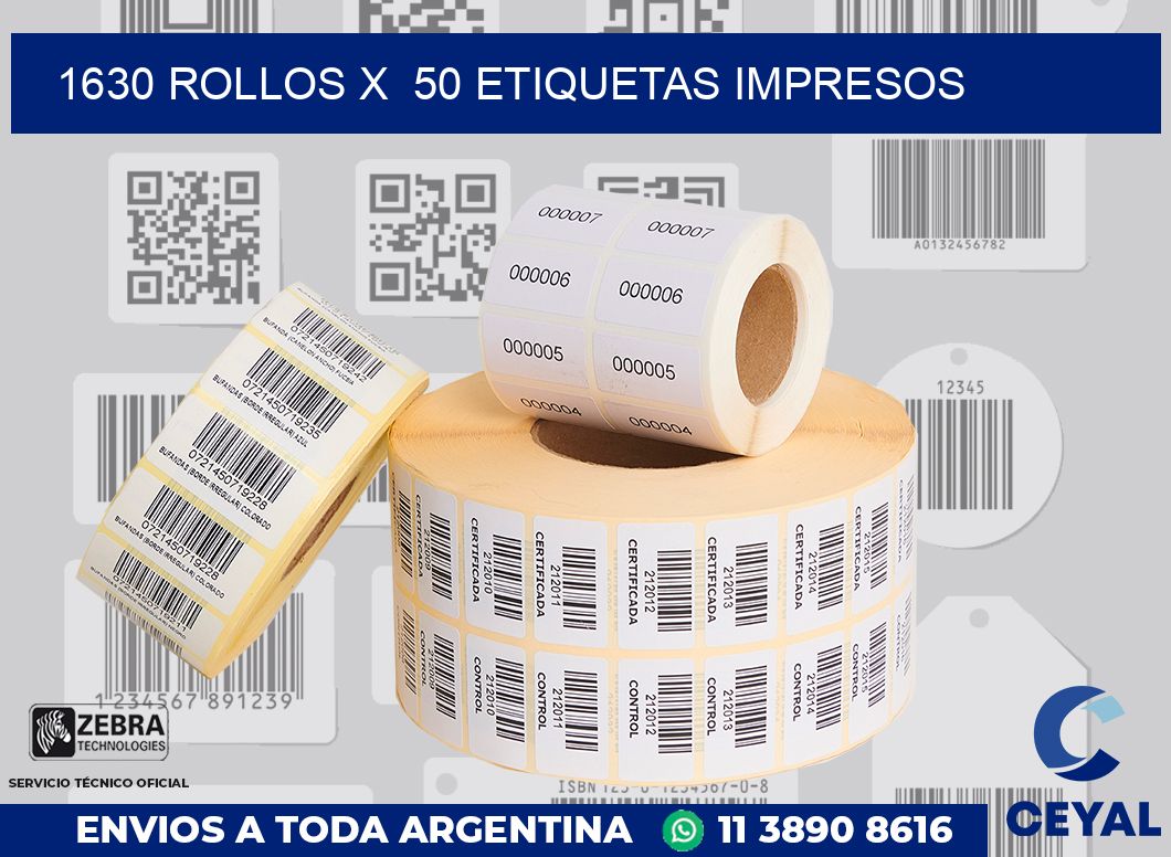 1630 Rollos x 50 etiquetas impresos