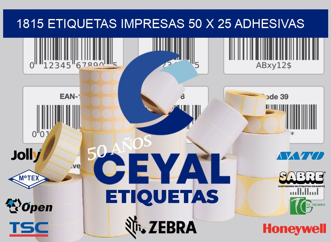 1815 ETIQUETAS IMPRESAS 50 X 25 ADHESIVAS
