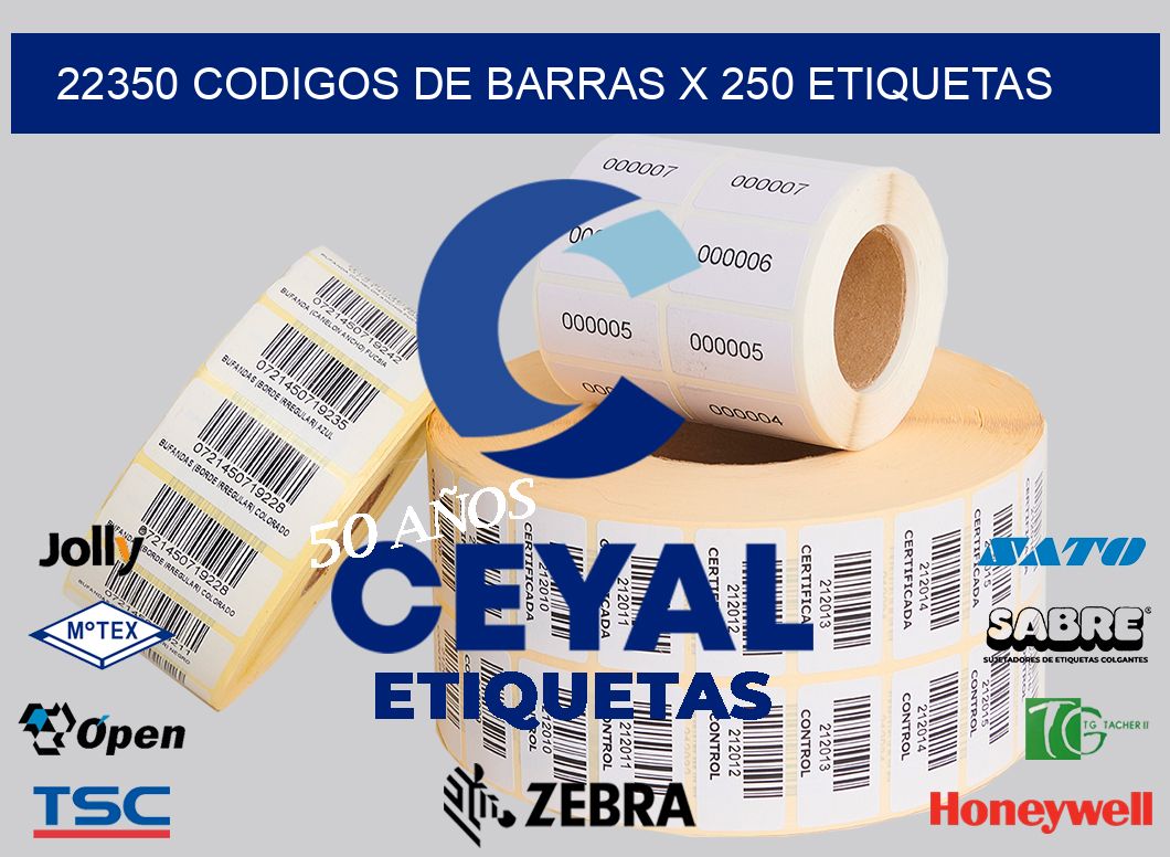 22350 codigos de barras x 250 etiquetas