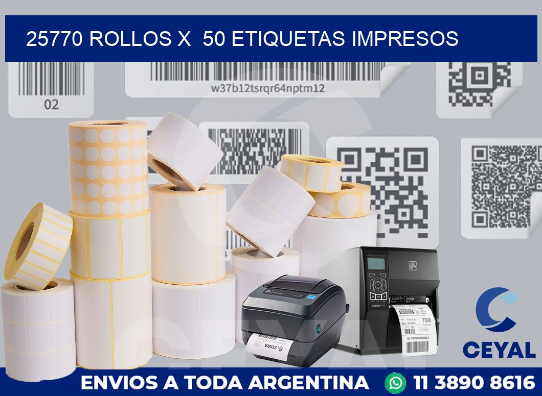 25770 Rollos x 50 etiquetas impresos