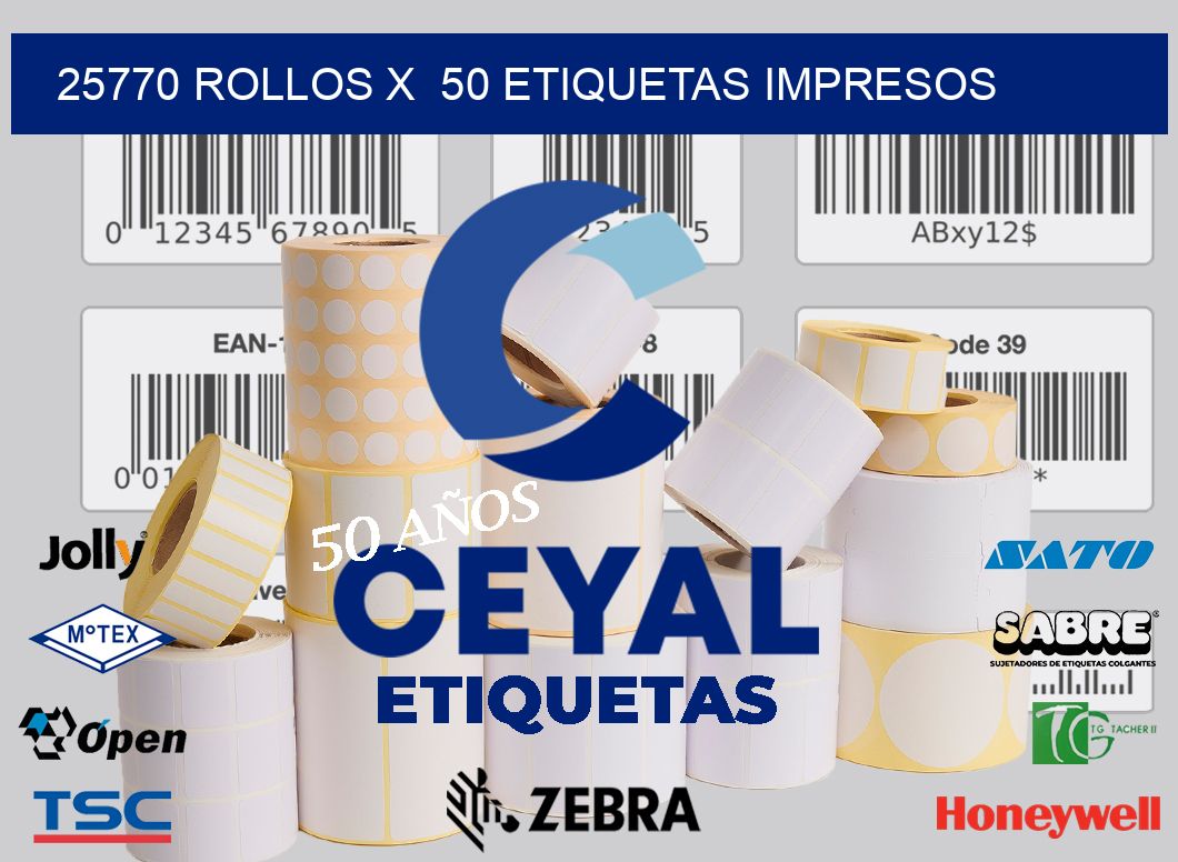 25770 Rollos x  50 etiquetas impresos