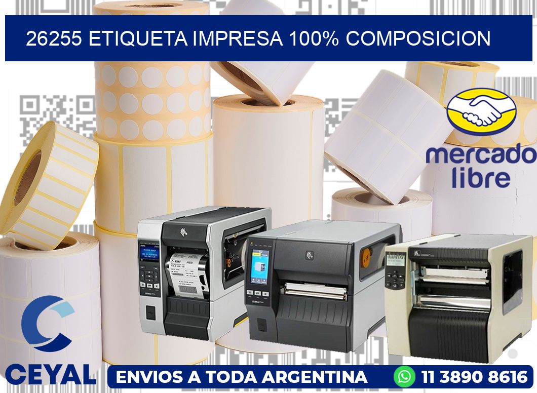 26255 ETIQUETA IMPRESA 100% COMPOSICION