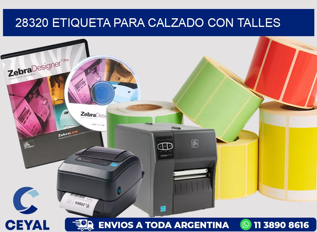 28320 ETIQUETA PARA CALZADO CON TALLES