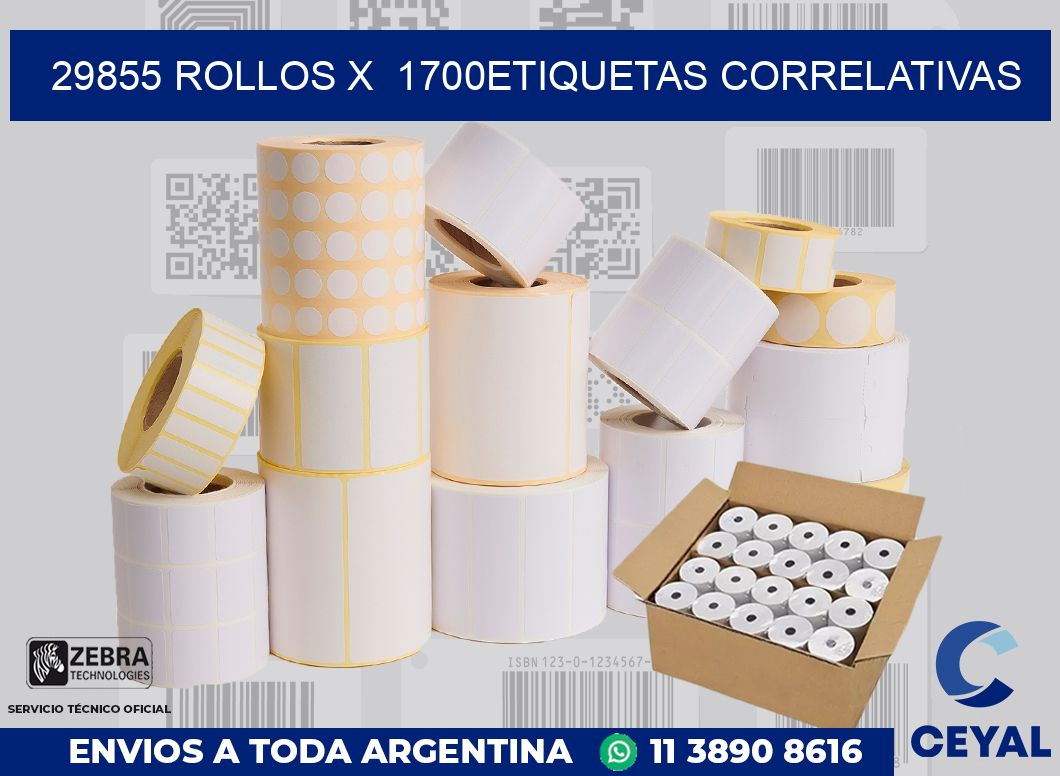 29855 Rollos x 1700etiquetas correlativas