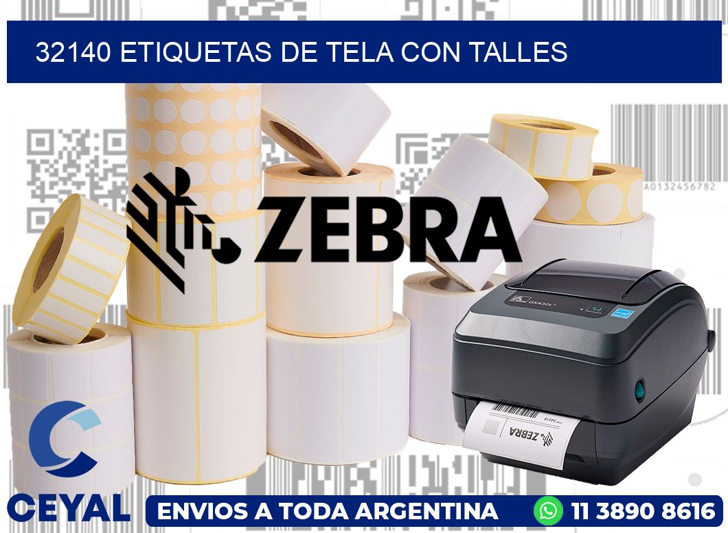 32140 ETIQUETAS DE TELA CON TALLES