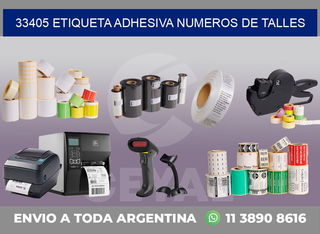 33405 ETIQUETA ADHESIVA NUMEROS DE TALLES