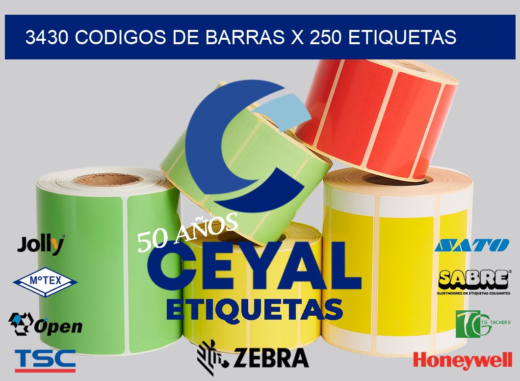 3430 codigos de barras x 250 etiquetas