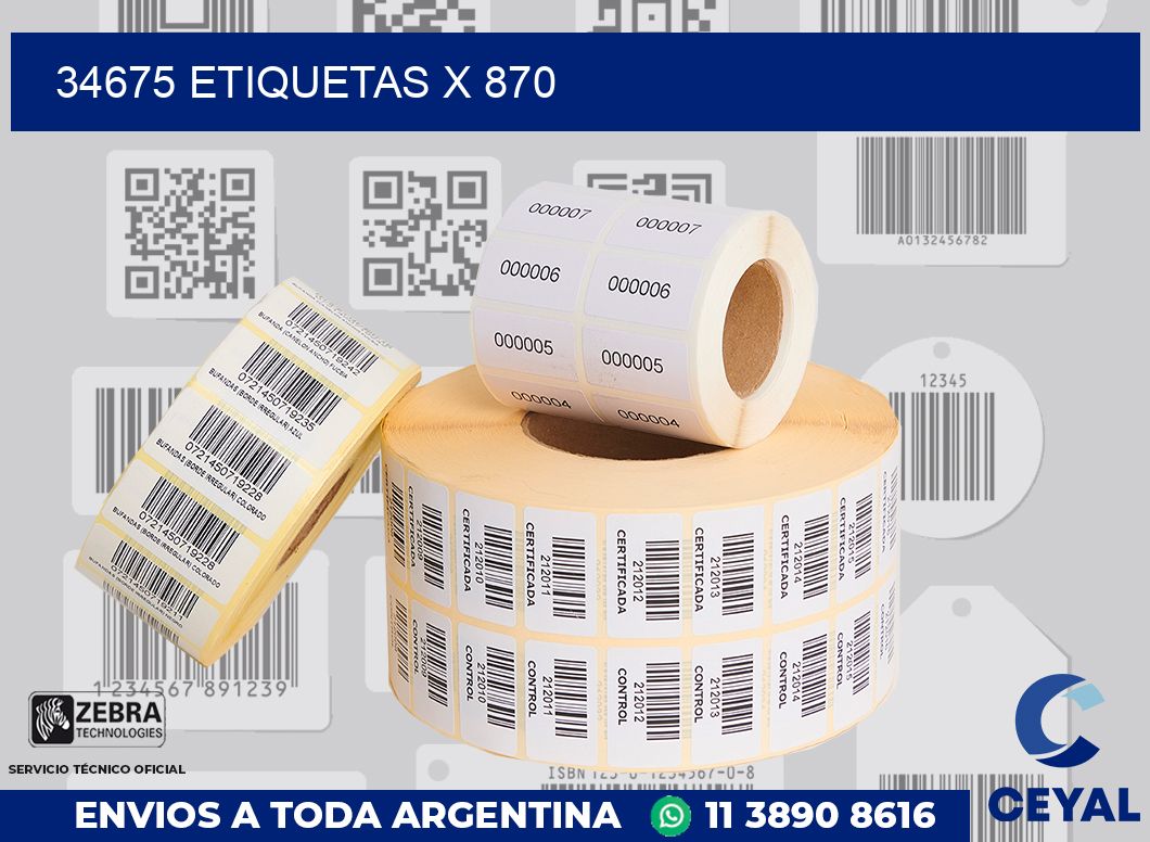 34675 Etiquetas x 870