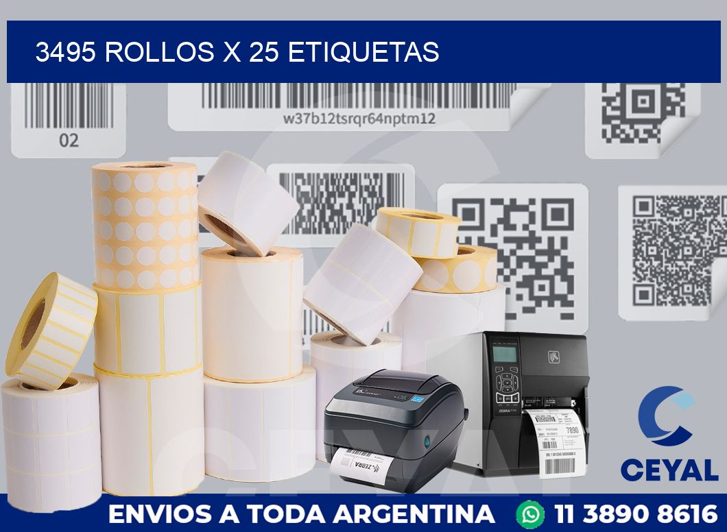 3495 Rollos x 25 etiquetas