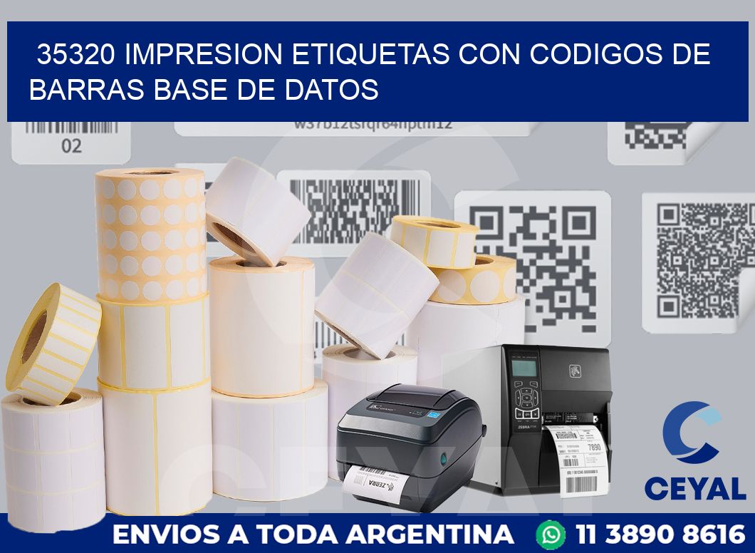 35320 IMPRESION ETIQUETAS CON CODIGOS DE BARRAS BASE DE DATOS