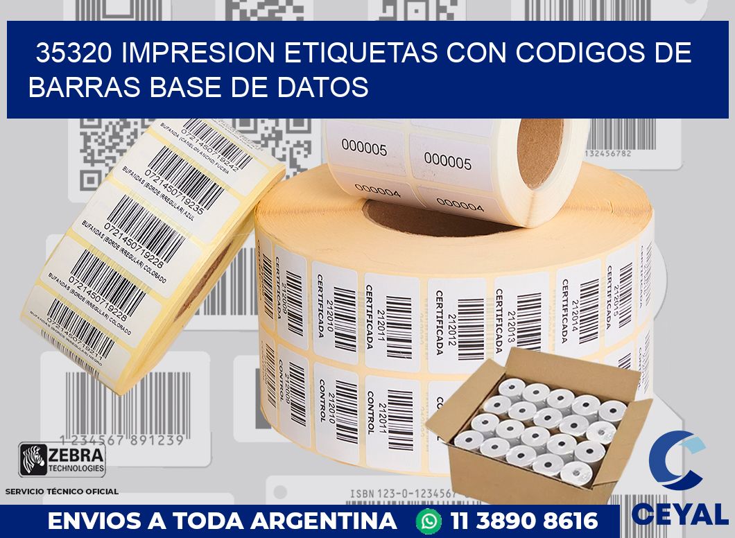 35320 IMPRESION ETIQUETAS CON CODIGOS DE BARRAS BASE DE DATOS