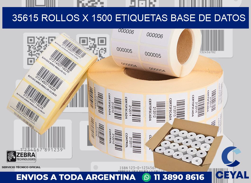 35615 Rollos x 1500 etiquetas base de datos