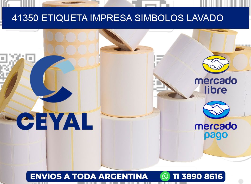 41350 ETIQUETA IMPRESA SIMBOLOS LAVADO