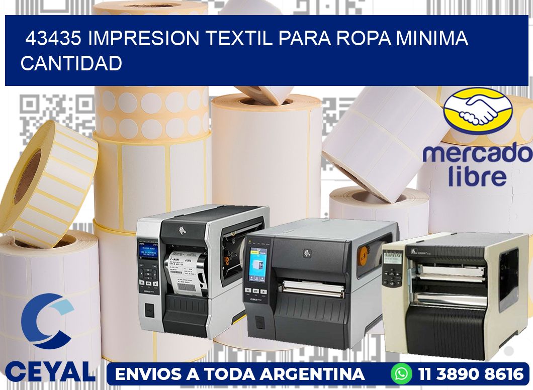43435 IMPRESION TEXTIL PARA ROPA MINIMA CANTIDAD