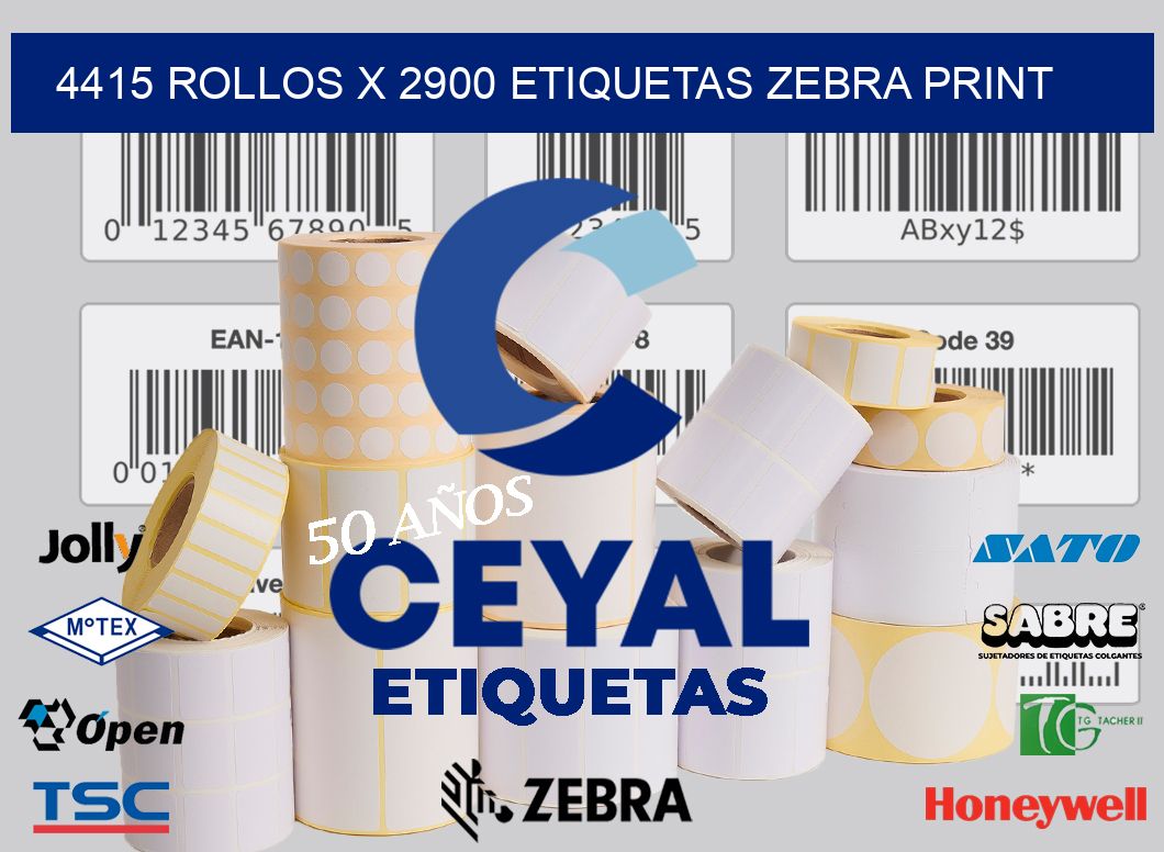 4415 Rollos x 2900 etiquetas zebra print