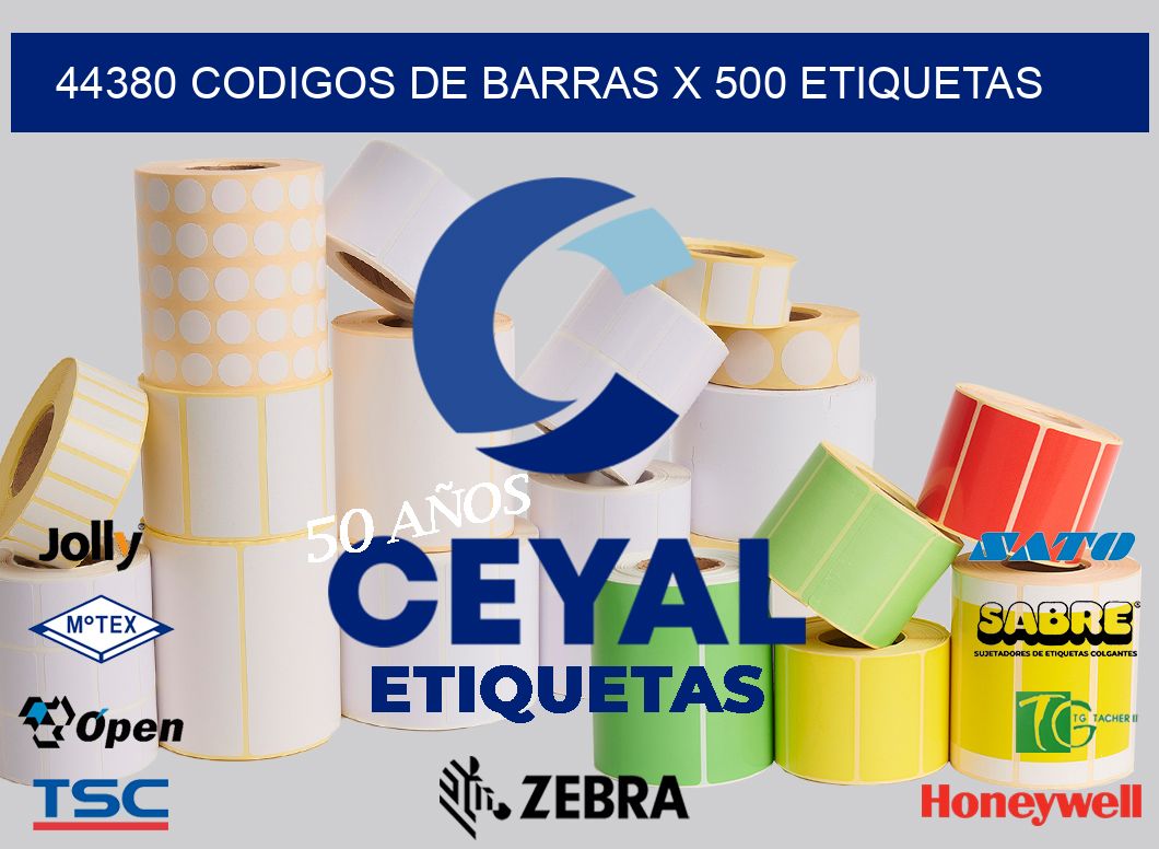 44380 codigos de barras x 500 etiquetas