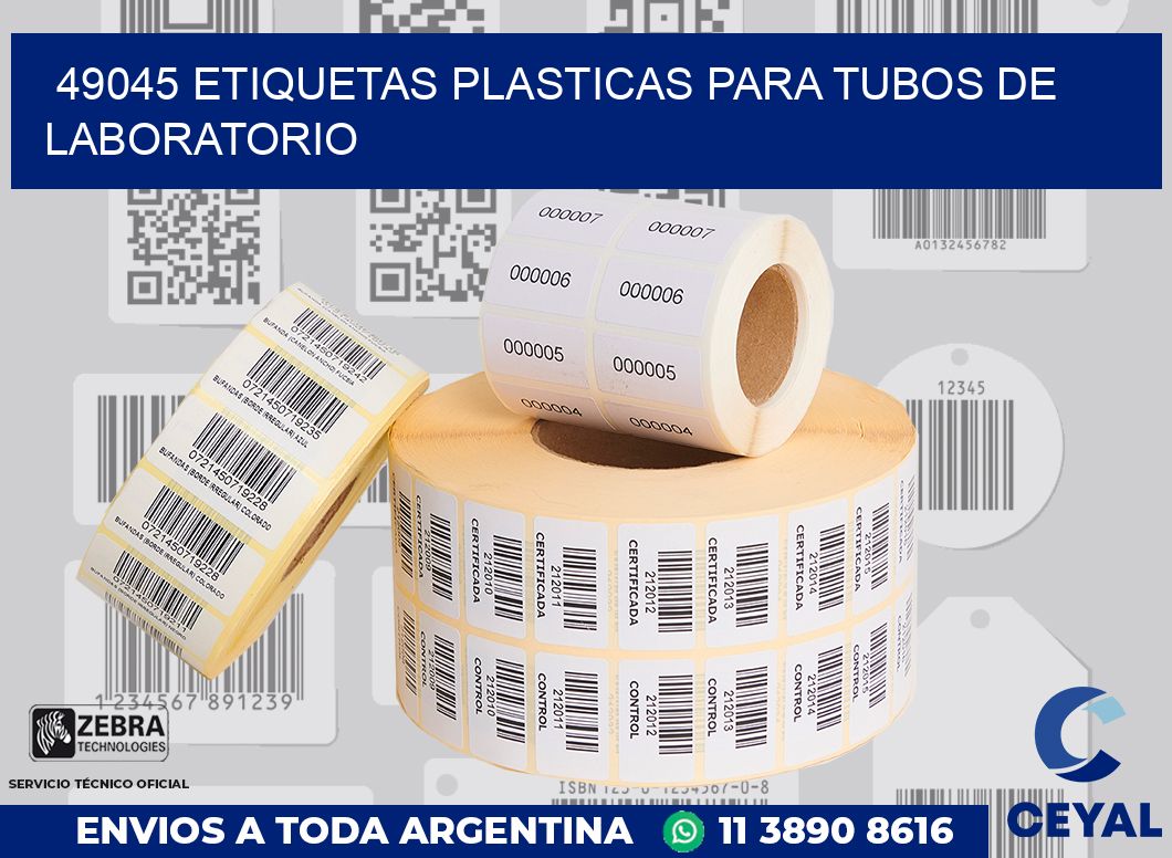 49045 ETIQUETAS PLASTICAS PARA TUBOS DE LABORATORIO