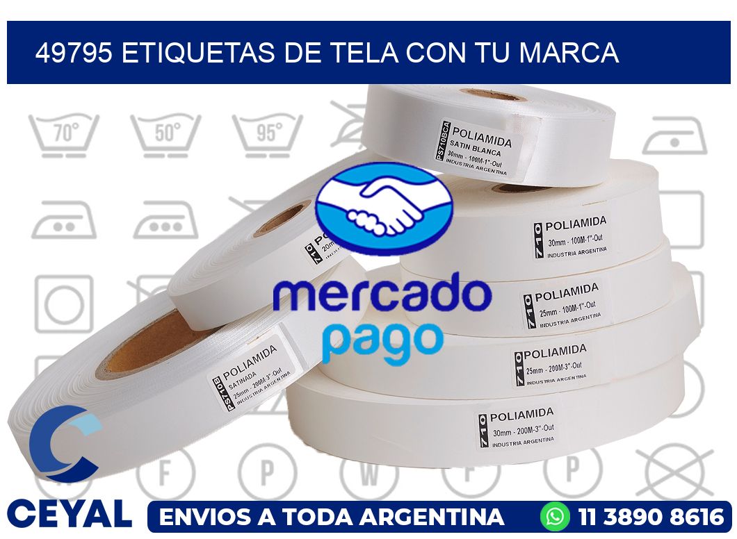 49795 ETIQUETAS DE TELA CON TU MARCA