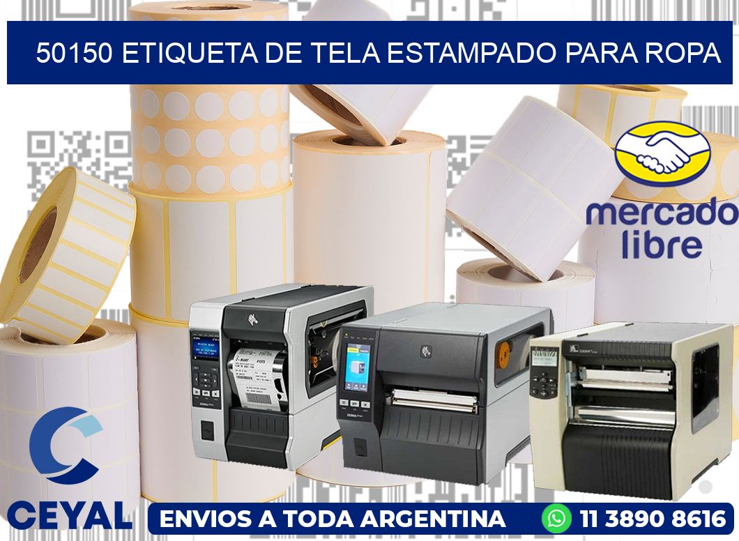 50150 ETIQUETA DE TELA ESTAMPADO PARA ROPA