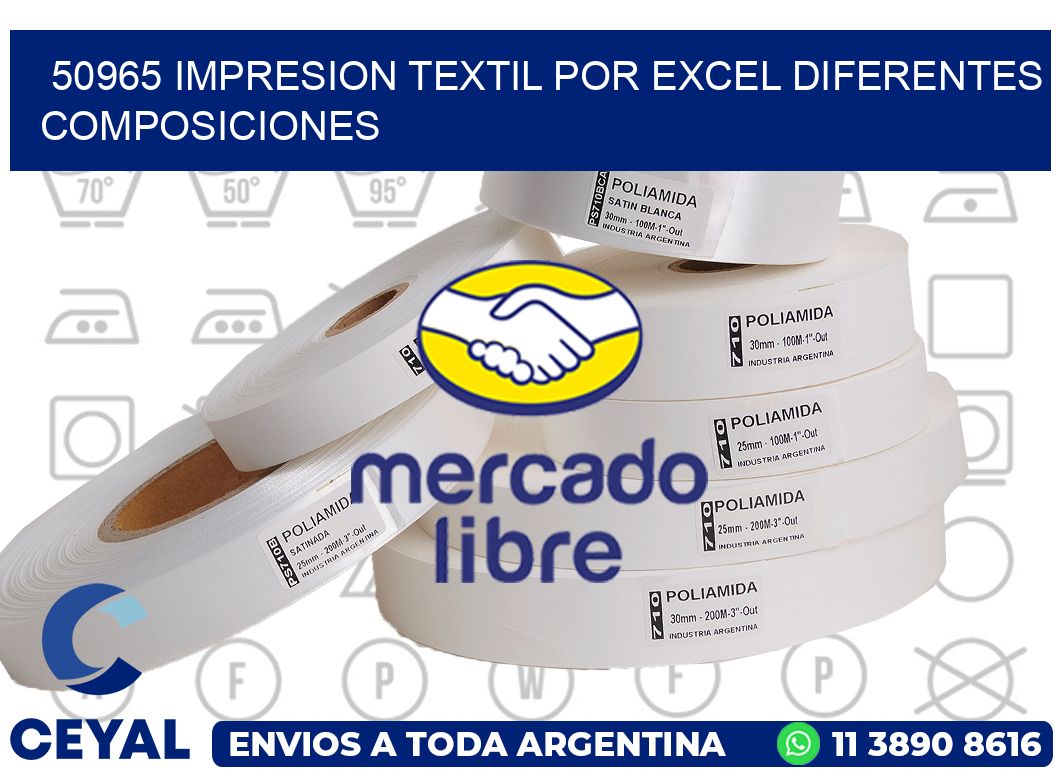 50965 IMPRESION TEXTIL POR EXCEL DIFERENTES COMPOSICIONES