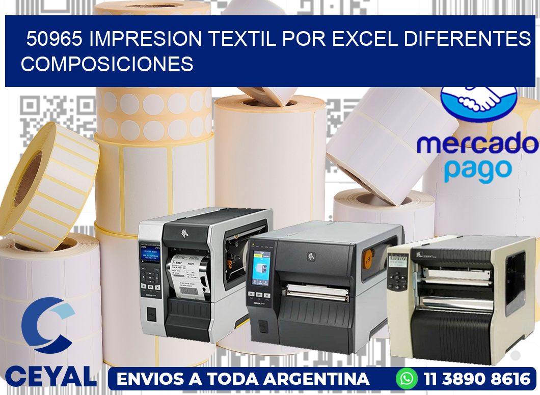 50965 IMPRESION TEXTIL POR EXCEL DIFERENTES COMPOSICIONES