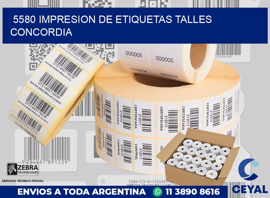 5580 IMPRESION DE ETIQUETAS TALLES CONCORDIA