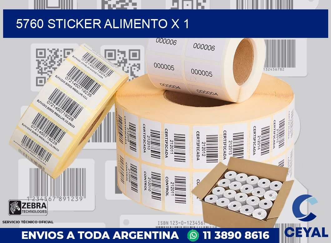 5760 sticker alimento x 1