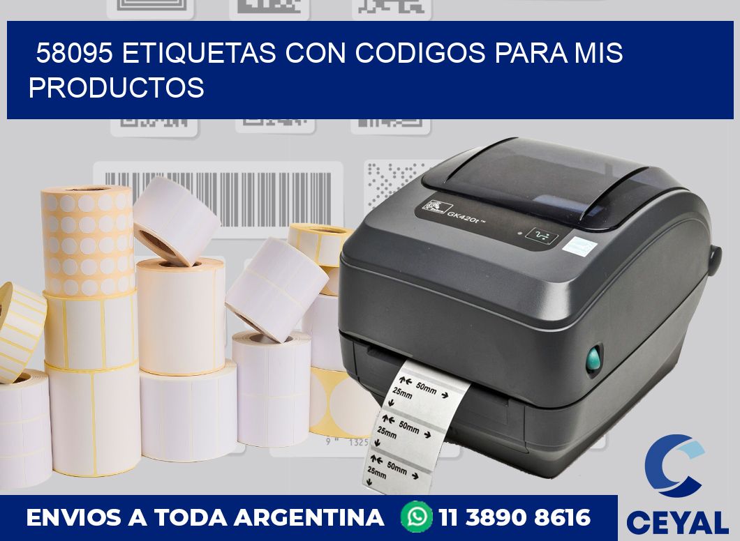 58095 ETIQUETAS CON CODIGOS PARA MIS PRODUCTOS