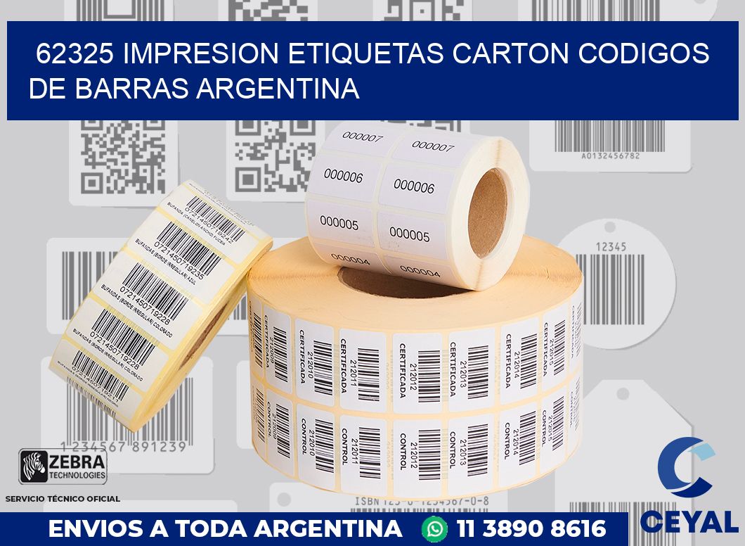 62325 IMPRESION ETIQUETAS CARTON CODIGOS DE BARRAS ARGENTINA