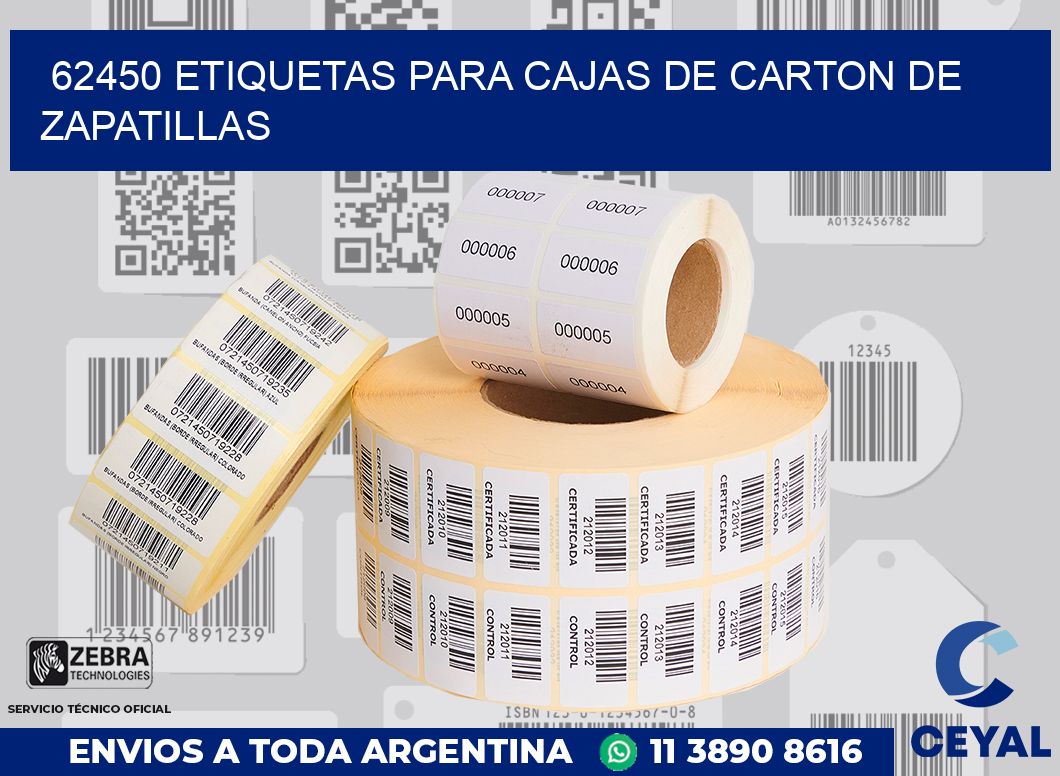 62450 ETIQUETAS PARA CAJAS DE CARTON DE ZAPATILLAS