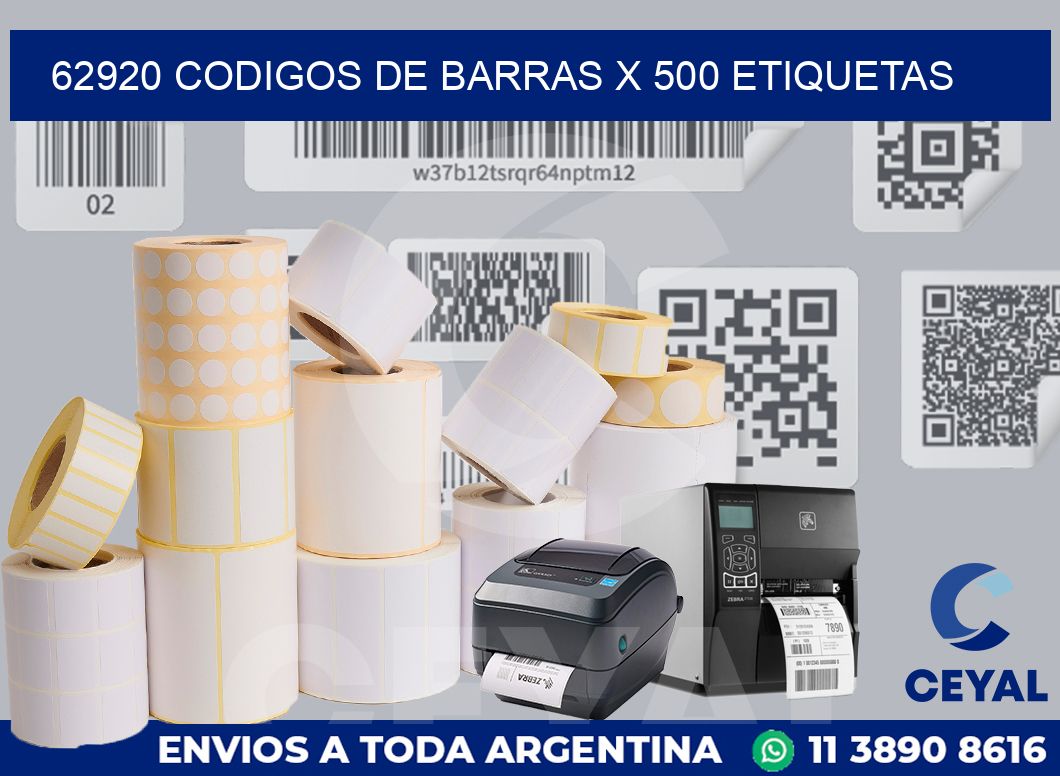 62920 codigos de barras x 500 etiquetas