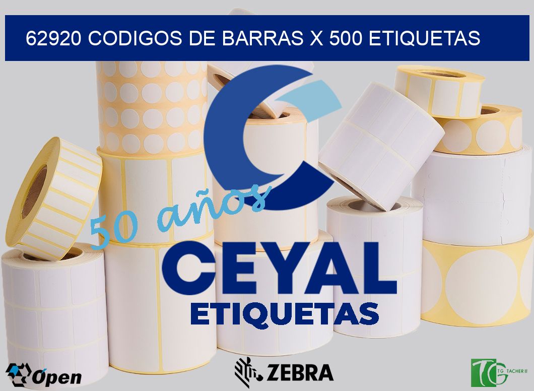 62920 codigos de barras x 500 etiquetas