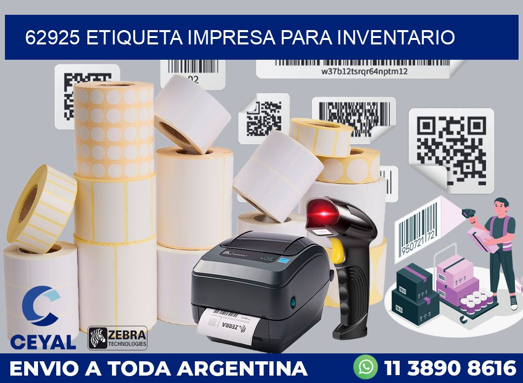 62925 ETIQUETA IMPRESA PARA INVENTARIO