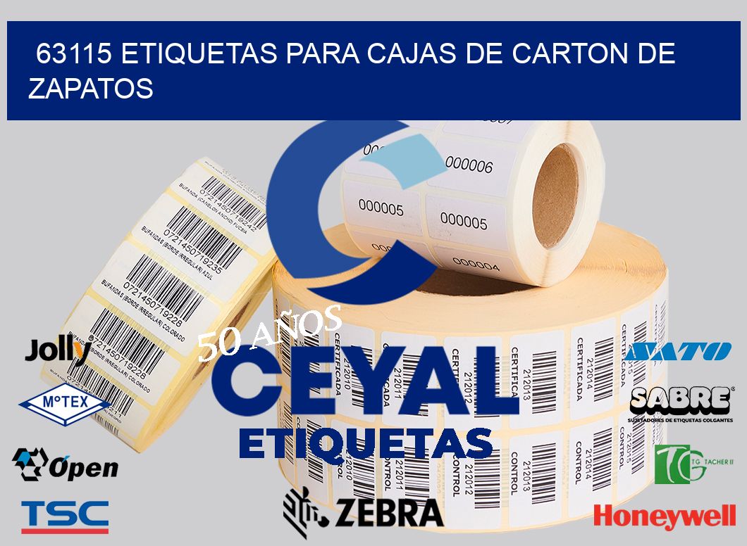 63115 ETIQUETAS PARA CAJAS DE CARTON DE ZAPATOS