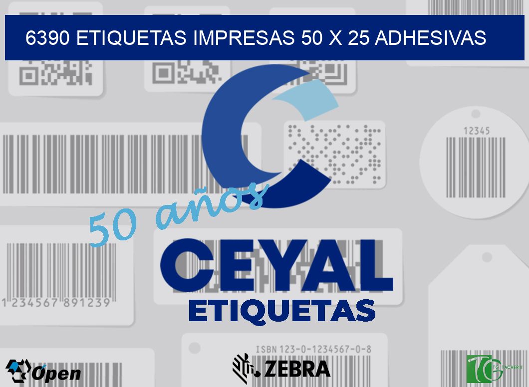 6390 ETIQUETAS IMPRESAS 50 X 25 ADHESIVAS