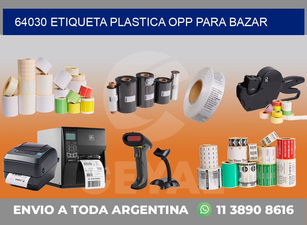 64030 ETIQUETA PLASTICA OPP PARA BAZAR