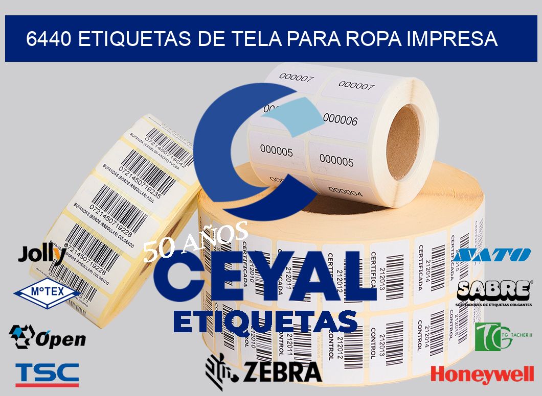 6440 ETIQUETAS DE TELA PARA ROPA IMPRESA