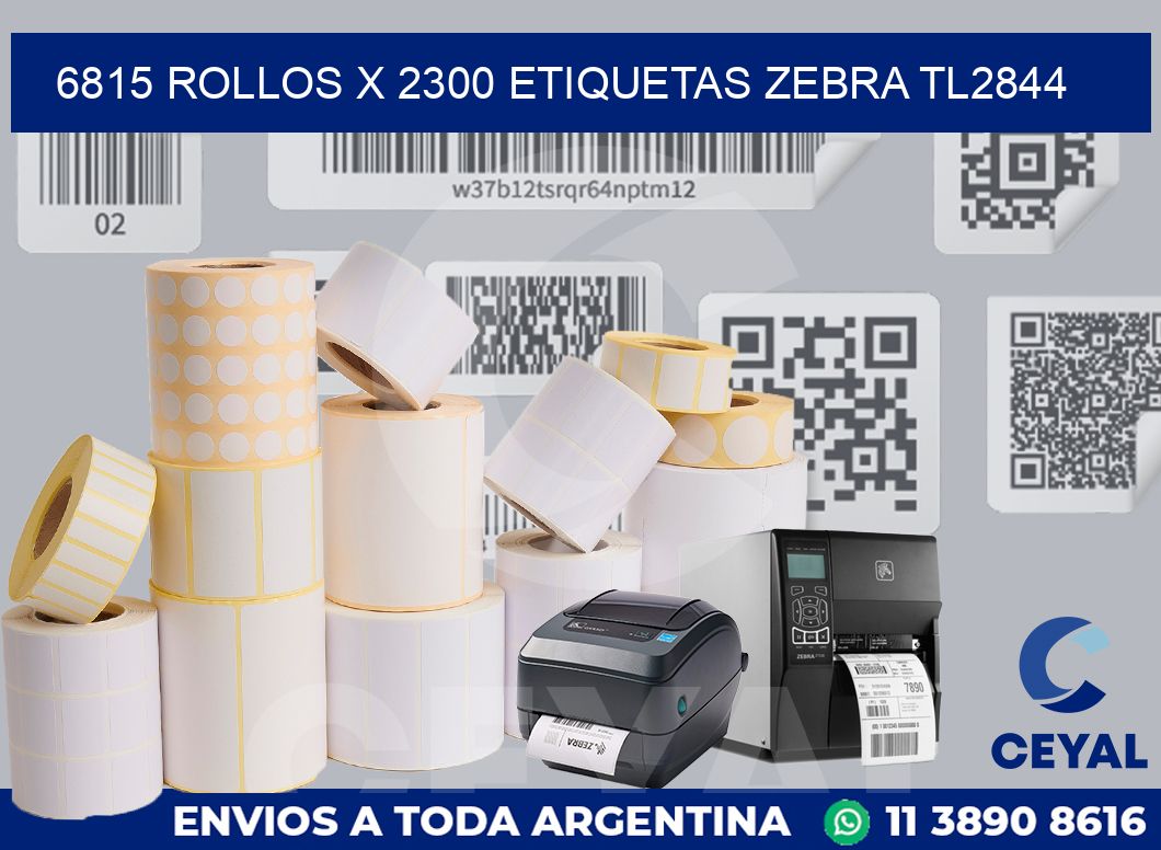 6815 Rollos x 2300 etiquetas zebra tl2844