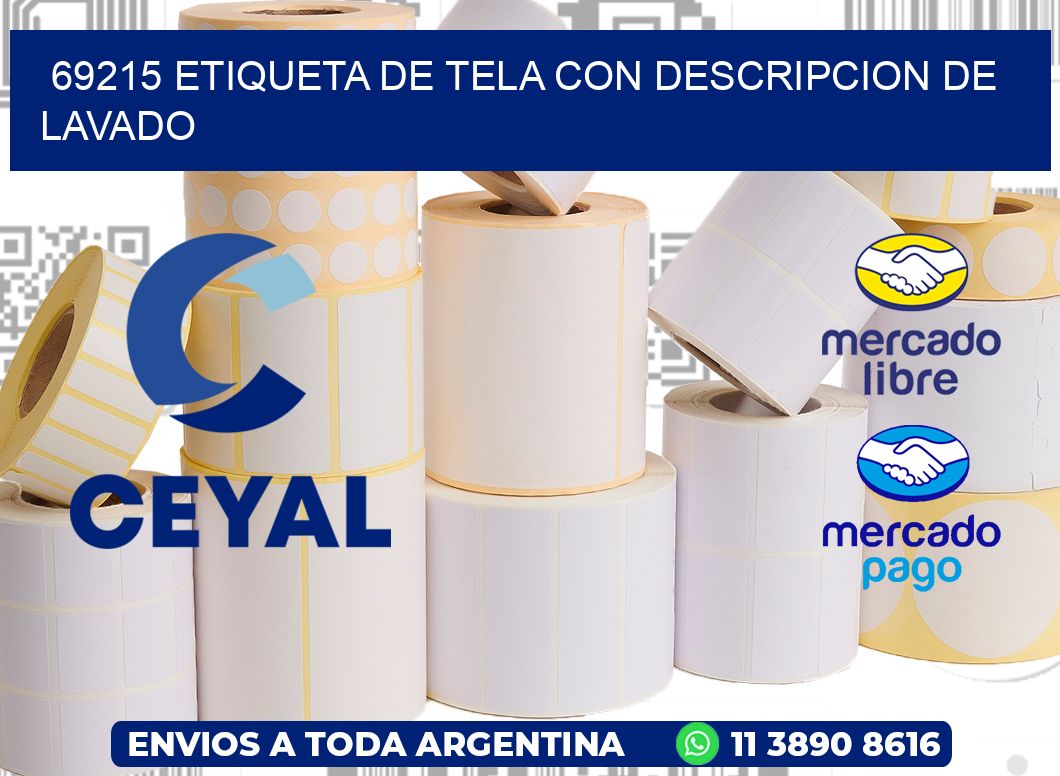 69215 ETIQUETA DE TELA CON DESCRIPCION DE LAVADO
