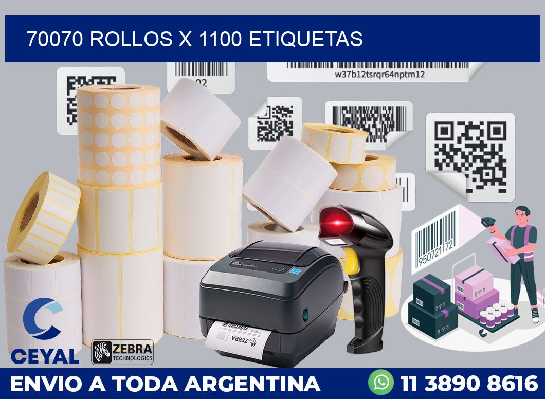 70070 Rollos x 1100 etiquetas