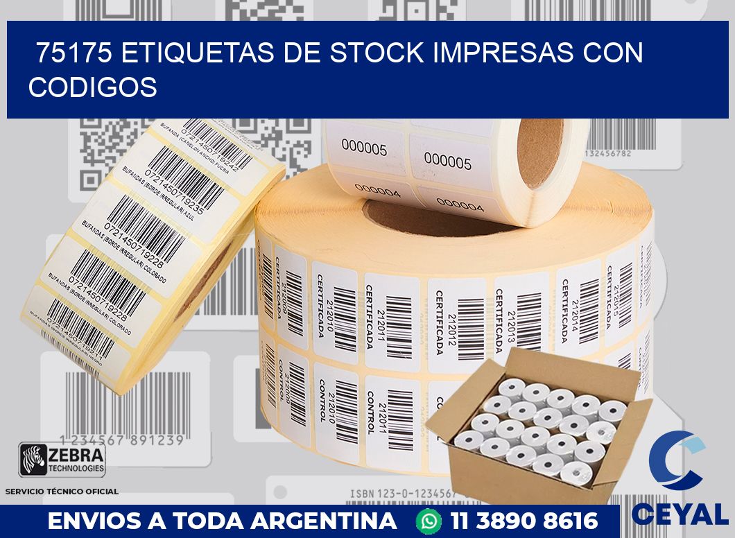 75175 ETIQUETAS DE STOCK IMPRESAS CON CODIGOS